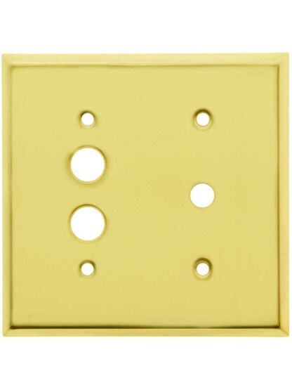 Classic Push Button / Rotary Dimmer Combo Switchplate In Polished Brass.
